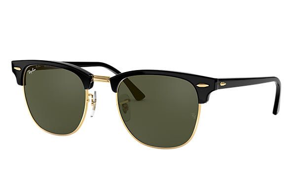 Ray-Ban RB3016 W0365 Clubmaster Zonnebril - Zwart / Groen - 49mm