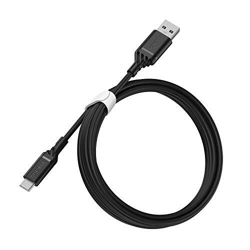 OtterBox Versterkte USB-A naar USB-C Cable, Oplaadkabel voor Smartphone en Tablet, Ultra-robuust, Bend en Flex getest, 2m, Zwart