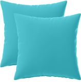 vidaXL - Kussensloop - 2 stuks - HEERLEN - Turquoise - 30 x 30 cm - Polyester