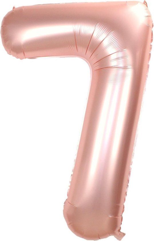 Rosé Goud Folie Ballon - Cijfer 7 - 36cm - Verjaardag