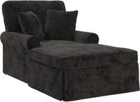 vidaXL Chaise Lounge met Rok met kussen Zwart 157 x 91 x 91 cm ARES