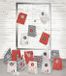 folia 9395 - Adventskalender set Style, met 24 voedselveilige papieren zakken van elk 10 x 17,5 x 5,5 cm groot, 7 m satijnen lint en cijferstickers