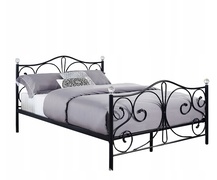 Viking Choice Metalen bedframe met lattenbodem- 140x200-versierd - zwart met kristal