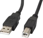 Lanberg USB 2.0 A Male to USB 2.0 B Male Cable 5m Black with Ferrite Core