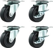 Merkloos Zwaarlast Zwenkwielen / Trolley Wielen voor Meubels - Rubberen Zware Wielen - Heavy Duty Castors /Transportwielen - 240kg