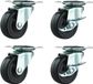 Merkloos Zwaarlast Zwenkwielen / Trolley Wielen voor Meubels - Rubberen Zware Wielen - Heavy Duty Castors /Transportwielen - 240kg