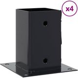 vidaXL Paondervoeten vierkant 4st 91x91mm gepoedercoat staal antraciet