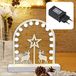 Hellum Led-decoratielamp, ster en rendier, wit, metaal, met schakelaar, 17 warmwitte leds, 26 x 26 cm, kabel wit, indoor, kerstdecoratie, 59 lm, 577068