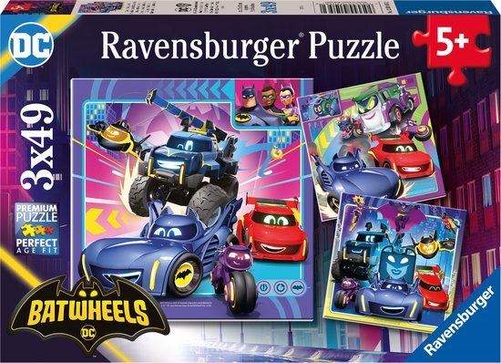 Ravensburger puzzel Batwheels - Drie puzzels - 49 stukjes - kinderpuzzel