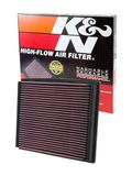 K&N Vervangingsluchtfilter compatibel met Audi A4 / A6 1994-2005 / Skoda Superb 2001-2008 / Volkswagen Passat 1996-2005 (33-2125)