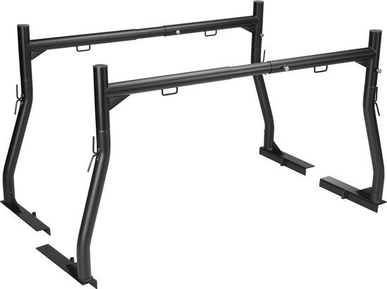 VEVOR Truck Carrier Truck Rack, 1170-1803 mm Uitschuifbaar Vrachtwagenladderrek, 363 Kg Laadvermogen, Stalen Ladderrek voor Vrachtwagens met Niet-Borende J-Bouten, Vrachtwagenbedrek voor Surfplank Enz.
