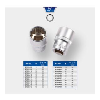 Brilliant Tools 1/2" 12-point Socket, 15 mm