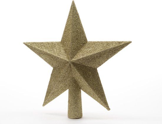 Decoris Kaemingk B.V. Piek plastic ster glitter diameter 19 cm licht goud