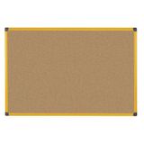 Bi-Office Ultrabrite Kurkboard, Prikbord Met Gele Aluminium Omlijsting Voor Extra Hoge Zichtbaarheid, 90 x 60 cm