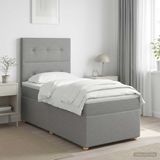 vidaXL Boxspringbed met matras Lichtgrijs 100 x 200 cm Stof