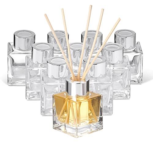 Matana - 10 Kleine Diffuser Flessen (50ml) met 40 Riet Geurstokjes, Luchtverfrisser voor Thuis & Kantoor