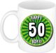 Bellatio Decorations Mok 50 jaar - groen - 300 ml - Keramiek