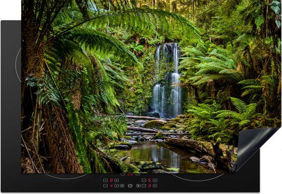 KitchenYeah® Inductie beschermer 77x51 cm - Watervallen diep in de regenwouden van Victoria - Inductie beschermer voor inductiekookplaat