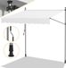 Store et balcon marquise avec commande manuelle, 400 cm, blanc