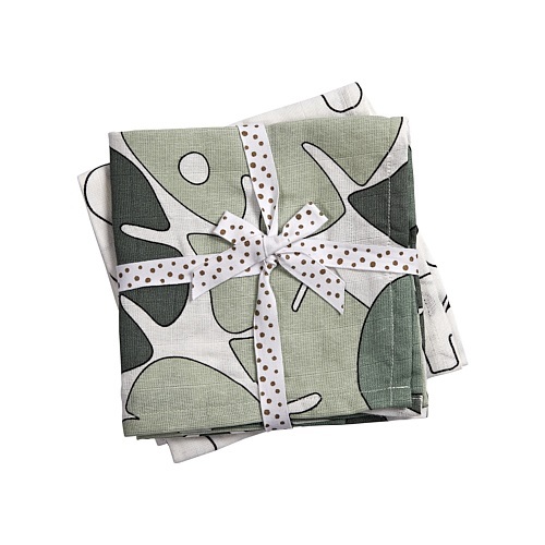 Done by Deer Tiny Tropics Swaddle doek set van 2 Groen groen