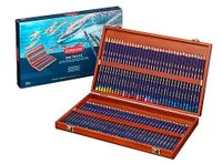 Derwent Inktense Permanente Watercolour Potloden, Set van 72 Kleurpotloden in Houten Geschenkdoos