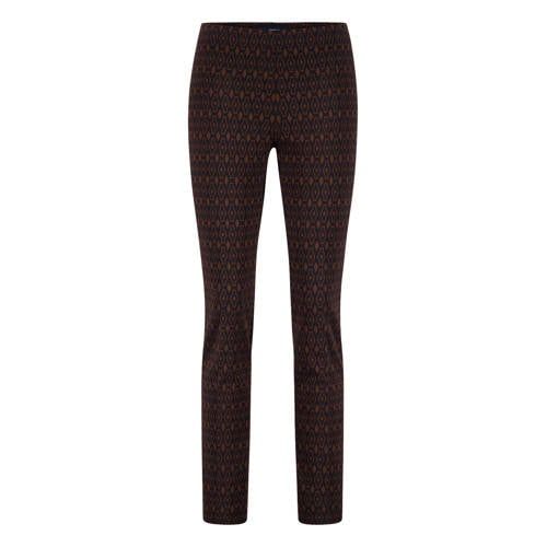 gardeur slim fit broek Zene14 donkerblauw/rood