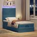Prolenta Maison Exclusive - Ottomaans bedframe met matrassen, donkerblauw, 90x200 cm, fluweel
