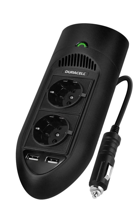 Duracell DRINV15-EU Omvormer 12 - 230V 175W - Zwart