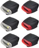 Benson set de phares de vélo à LED - 3x - rouge / blanc - silicone - étanche - 12 puces
