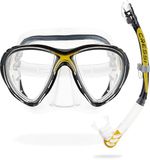 Cressi Big Eyes Evolution & Alpha Ultra Dry-Snorkelset met snorkel en duikbril, waterdicht duikmasker, anti-condens, anti-lek van gehard glas, premium Dry-snorkel voor volwassenen