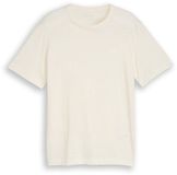 Tom Tailor Basic T-shirt van katoen - Maat L - Gardenia White