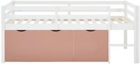 Vente-unique Halfhoogslaper hout roze, wit 90 x 190 cm