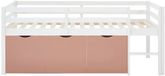 Vente-unique lit mi-hauteur bois rose, blanc 90 x 190 cm