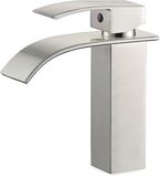 Ibenzoa® Robinet de salle de bain avec effet cascade et design en acier inoxydable, mitigeur monocommande pour lavabo