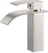 Ibenzoa® Robinet de salle de bain avec effet cascade et design en acier inoxydable, mitigeur monocommande pour lavabo