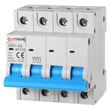 IXTRIMA Automatische stroomonderbreker 4P 16A 380V 6kA MCB C16 bezet 4 DIN-modules