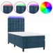 VidaXL Boxspringbed met matras en LED-verlichting, donkerblauw, 180x200 cm, fluweel