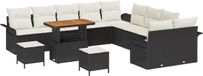 vidaXL Banc de jardin noir et crème