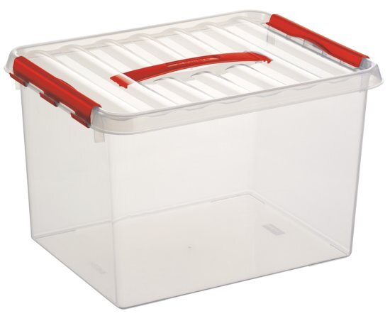 Sunware Q-line Opbergbox 22L - transparant/rood