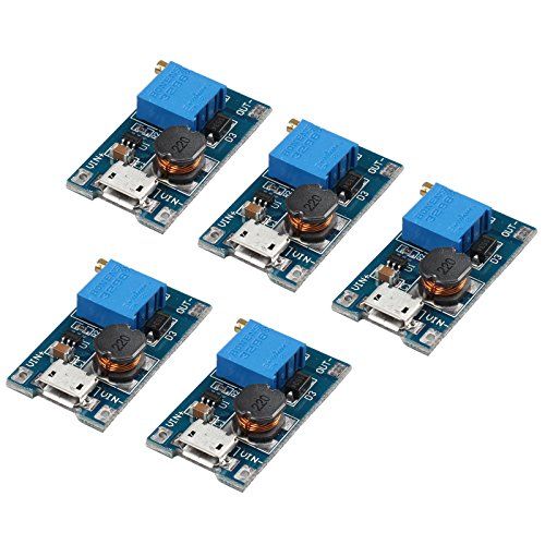 HALJIA 5 STKS 2A Booster Board DC-DC Step Up Power Module Input 2-24 V Om 5 V 9 12 28 Met Micro USB Compatibel met Arduino
