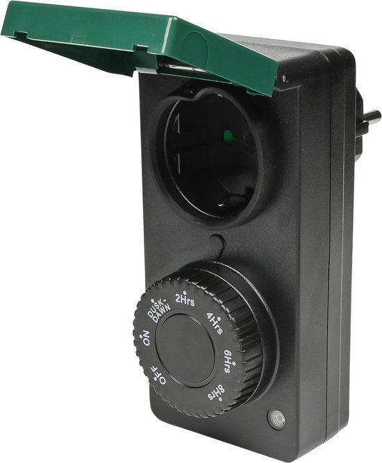 Benson Tijdschakelaar voor buiten - spatwaterdicht - dag/nacht sensor - energiezuinig - 230V - 8A - 1800W
