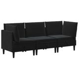 vidaXL - Woonkamer - Meubelset - 3 - st - Zwart - Fluweel