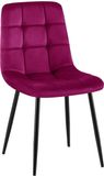 CLP Antibes Eetkamerstoel - Zonder armleuning - Velvet - Fluweel/purper