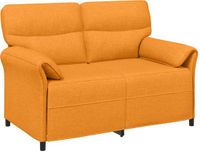 vidaXL Bank 100% polyester, metalen frame, MDF, multiplex, donkergeel