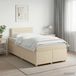 vidaXL Lit plateforme avec matelas Crème 120 x 200 cm Tissu