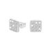 Lucardi Heren Oorbellen met Zirkonia Vierkant 8mm - 925 Zilver - Zilverkleurig