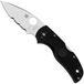 Spyderco Native 5 Lockback zakmes, 7,6 cm lemmet, zwart, CPM S35VN, deel gekarteld, zakclip, satijnen afwerking, grijs, C41PSBK5