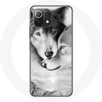 Maniacase Case voor Xiaomi Mi 11 Lite Wolf Duo dieren