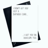Grappige verjaardagskaart I Didn't Get You Just A Birthday Card I Got You An Envelope Too AP62