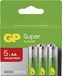 GP Alkaline batterijen Super AA (LR6), 5 pièces
